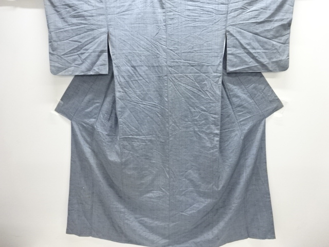 JAPANESE KIMONO / ANTIQUE KIMONO / SILK / TSUMUGI / WOVEN ABSTRACT PATTERN